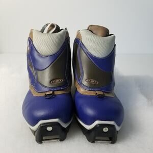 Saloman Auto Fit Ski Boots Blue Gray Thinsulate Excellent ! EU 38 6 1/2 US